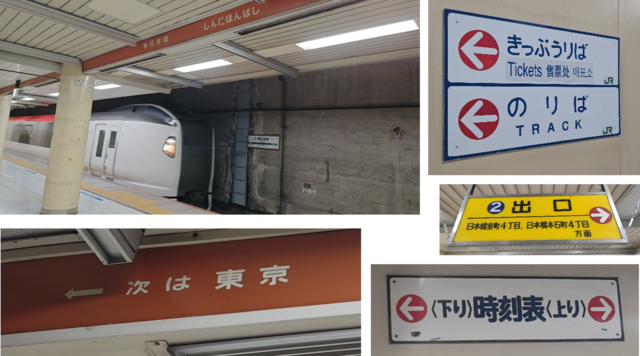 【昭和】新日本橋駅　国鉄風フォントの案内サインのイメージ