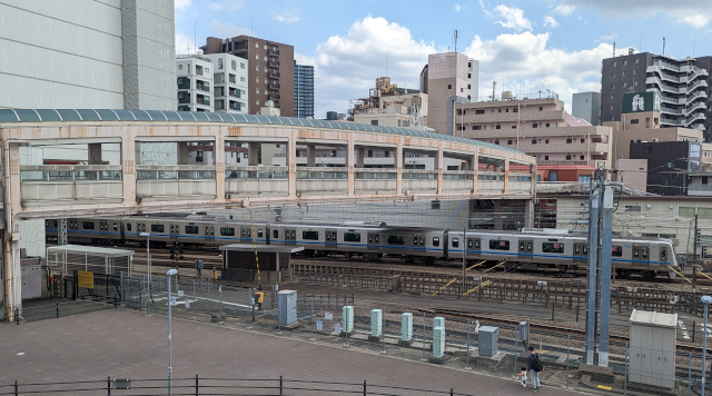 相模大野駅電車が見えるスポット（相模大野旧１号踏切付近）のイメージ