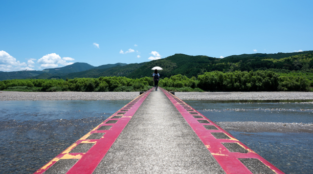 富田川の潜水橋（畑山橋）のイメージ