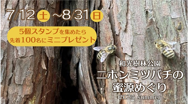 【2025】和光樹林公園　ニホンミツバチの蜜源めぐりのイメージ